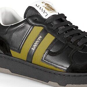 LANVIN  LOW TOP MEN'S SNEAKERS BLACK/ GOLD SIZE 7.5 US 41 EU